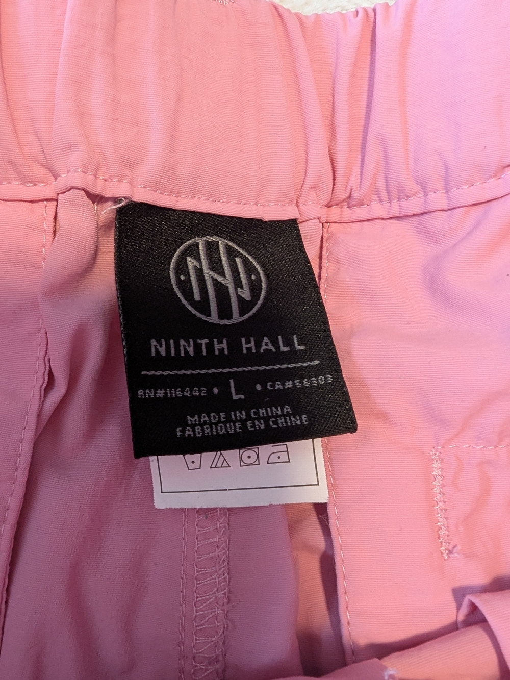 Ninth Hall Pink Nylon Cargo Track Pants with Belt – Lightweight Joggers - Picture 6 of 6